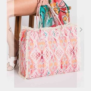 Beachside Sunset Fringe shoulder Tote